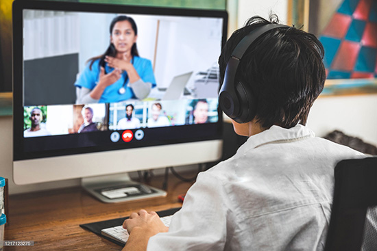 Telehealth session.